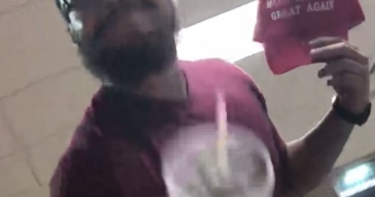 Click to enlarge Kino Jimenez assault MAGA hat San Antonio