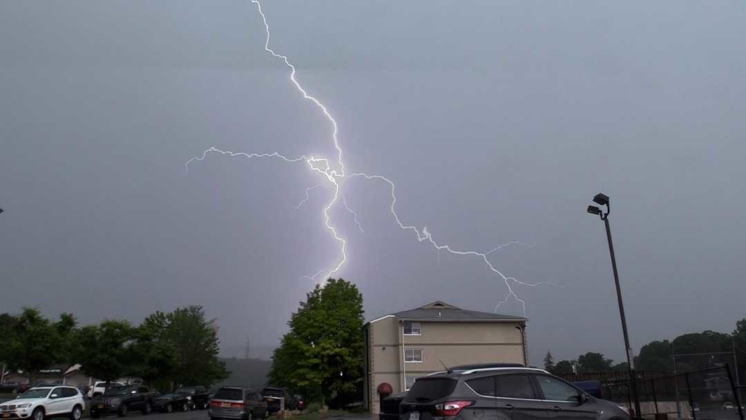 Lightning lights up the afternoon sky over Mahopac July 4, 2018.
