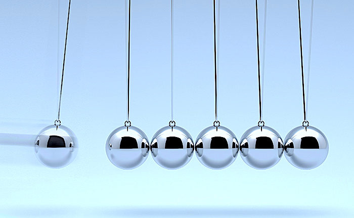 Click to enlarge Newton's cradle spheres