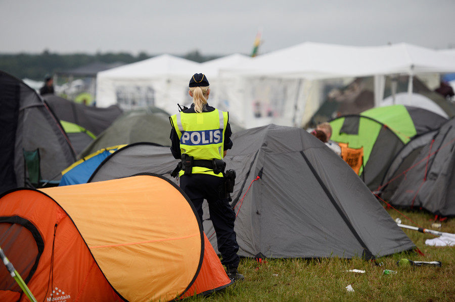 Click to enlarge Sweden festival camp police