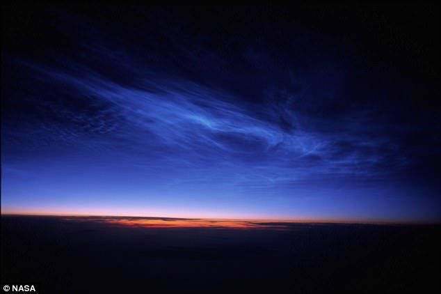 Click to enlarge 'Night-shining' noctilucent clouds forming 50 miles above Earth's surface are becoming more common