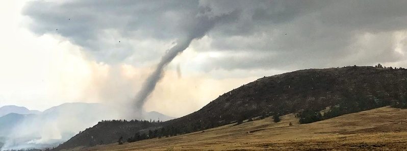 Click to enlarge High-elevation tornado near Weston Pass Fire in Colorado