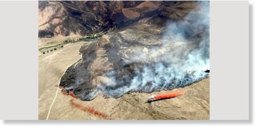 The Bureau of Land Management released this photograph of the Martin Fire.