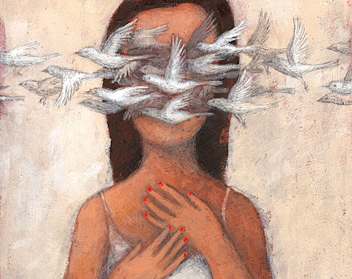 PaintingWomanBirds
