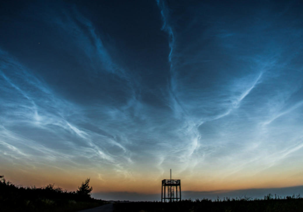 Click to enlarge Noctilucent clouds