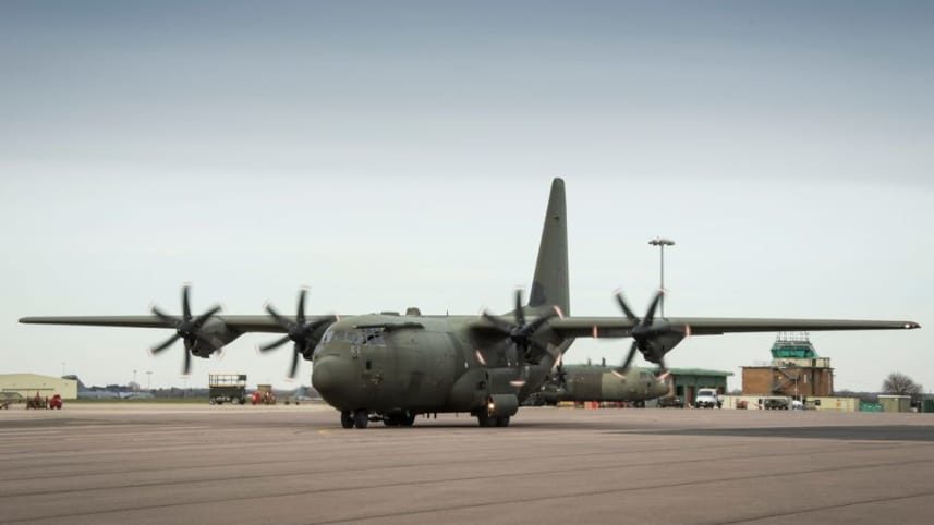 Click to enlarge A Royal Air Force C-130J