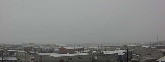 Click to enlarge Snow falls in Utqiagvik - formerly Barrow - Alaska on July 7, 2018