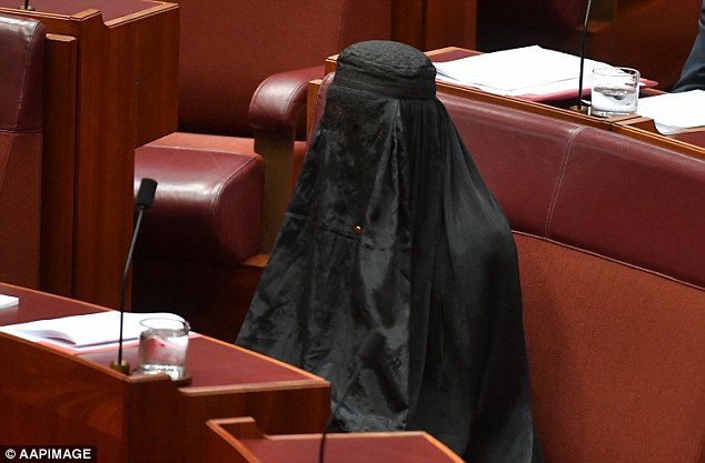 Click to enlarge burqa Australia senator Pauline Hanson