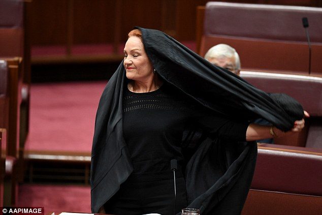 Click to enlarge Senator Pauline Hanson Australia burqa
