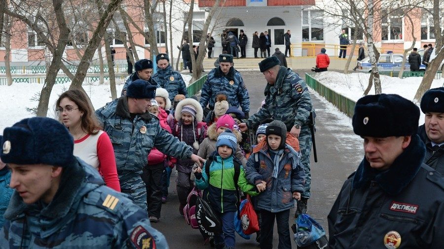 Russian school evacuation armed student