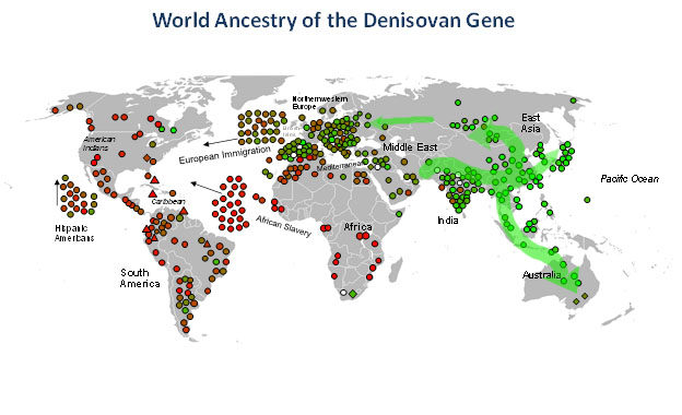world map denisova gene