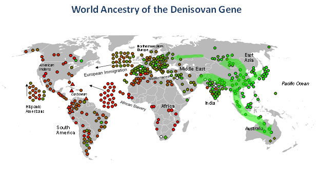 Click to enlarge world map denisova gene