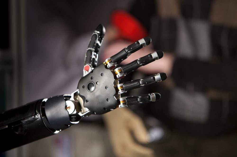 A brain-controlled prosthetic hand and arm co-developed by the Applied Physics Laboratory and the Federal Drug Administration.