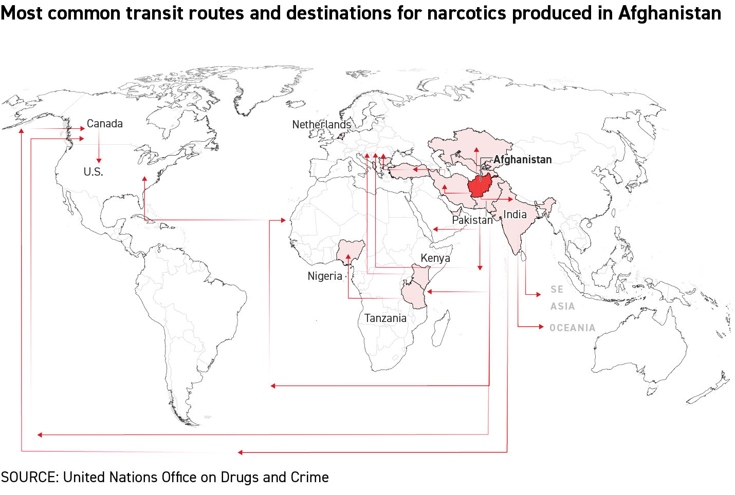Click to enlarge afghan drug routss