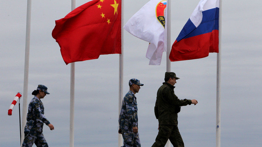 Click to enlarge Chinese and Russian flag