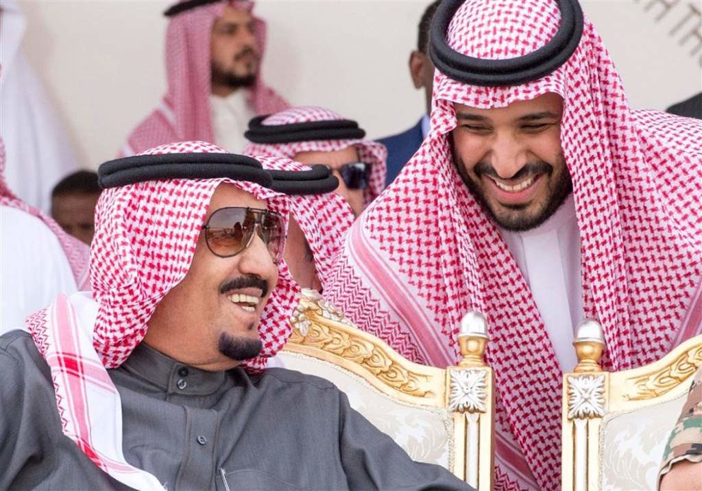 Click to enlarge Saudi King Salman and crown prince Mohammed bin Salman