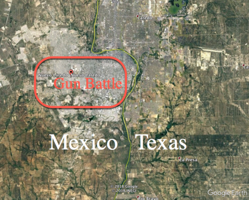 Click to enlarge Mexico Texas map gun battle