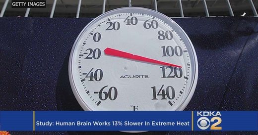 Thermometer showing hot temperatures