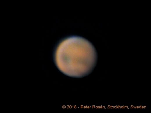 Green blue flash on Mars