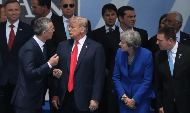 Trump Theresa May  NATO
