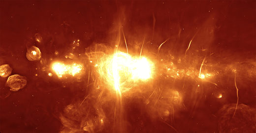 Click to enlarge meerkat telescope center galaxy
