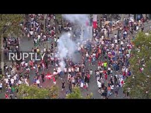 Teargassed crowd