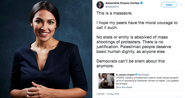 Click to enlarge Ocasio-Cortez “Evolves” Her Position on Palestine