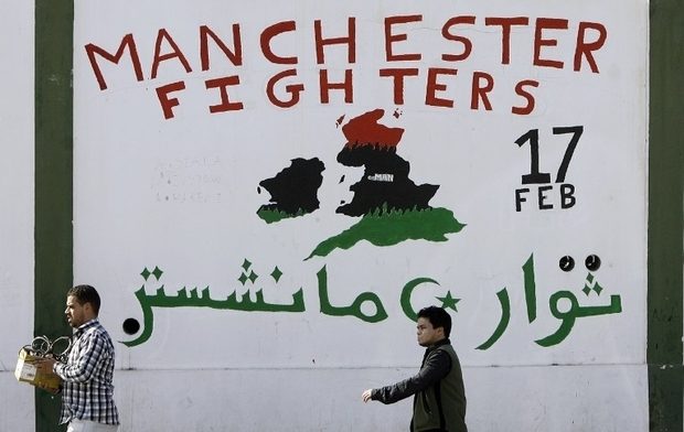Manchester fighters mural Libya