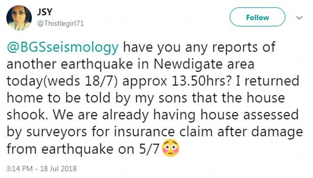 london gatwick quake twitter