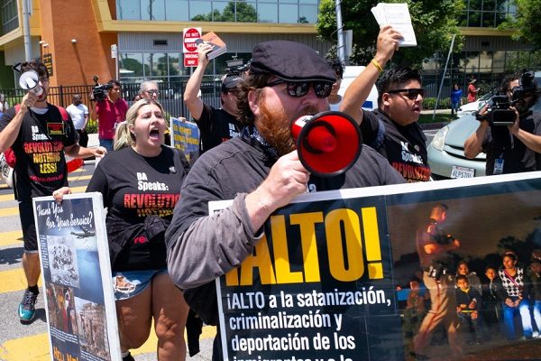 Click to enlarge Protesters