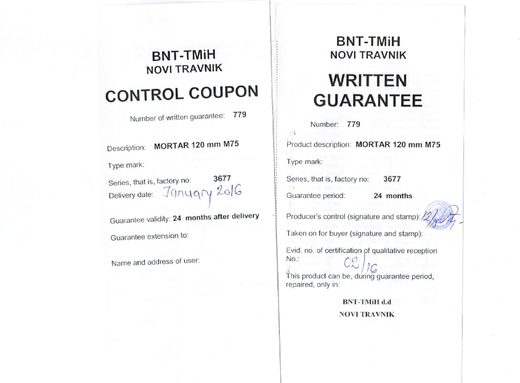 A weapons guarantee paper signed by Krnjic in February 2016, found in the basement of a ‘Nusrah’ office in eastern Aleppo
