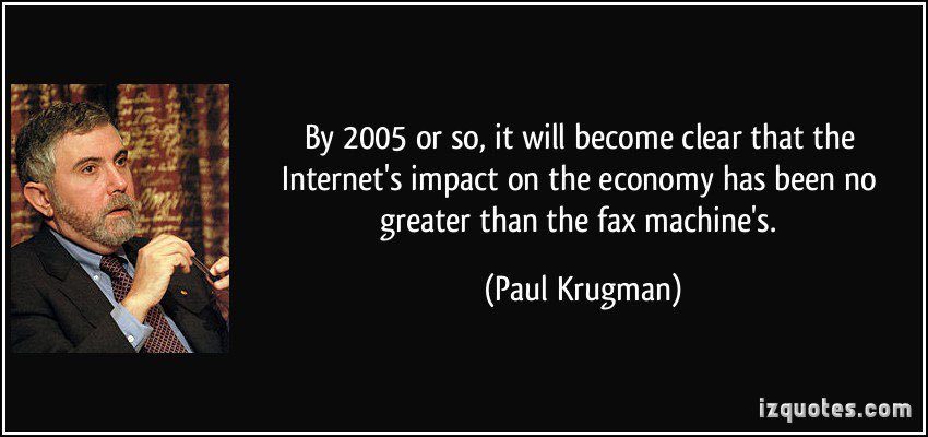 paul krugman quote internet fax machines