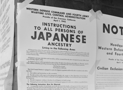 Exclusion Order directing Japanese Americans living in the first San Francisco section to evacuate.