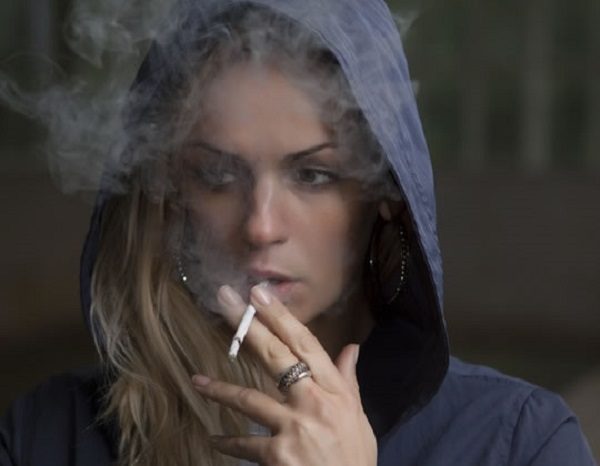 woman smoking