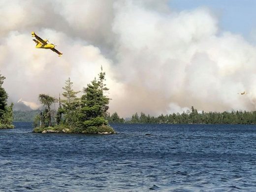 Lightning-caused fires Lake Temagami Ontario Jul 2018