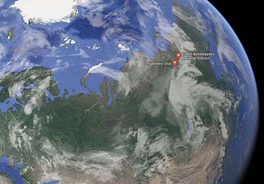 Click to enlarge Eveno-Bytantaisky and Zhigansky districts of Yakutia