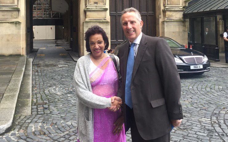 Click to enlarge Ian Paisley Jr, seen here with Amari Wijewardene