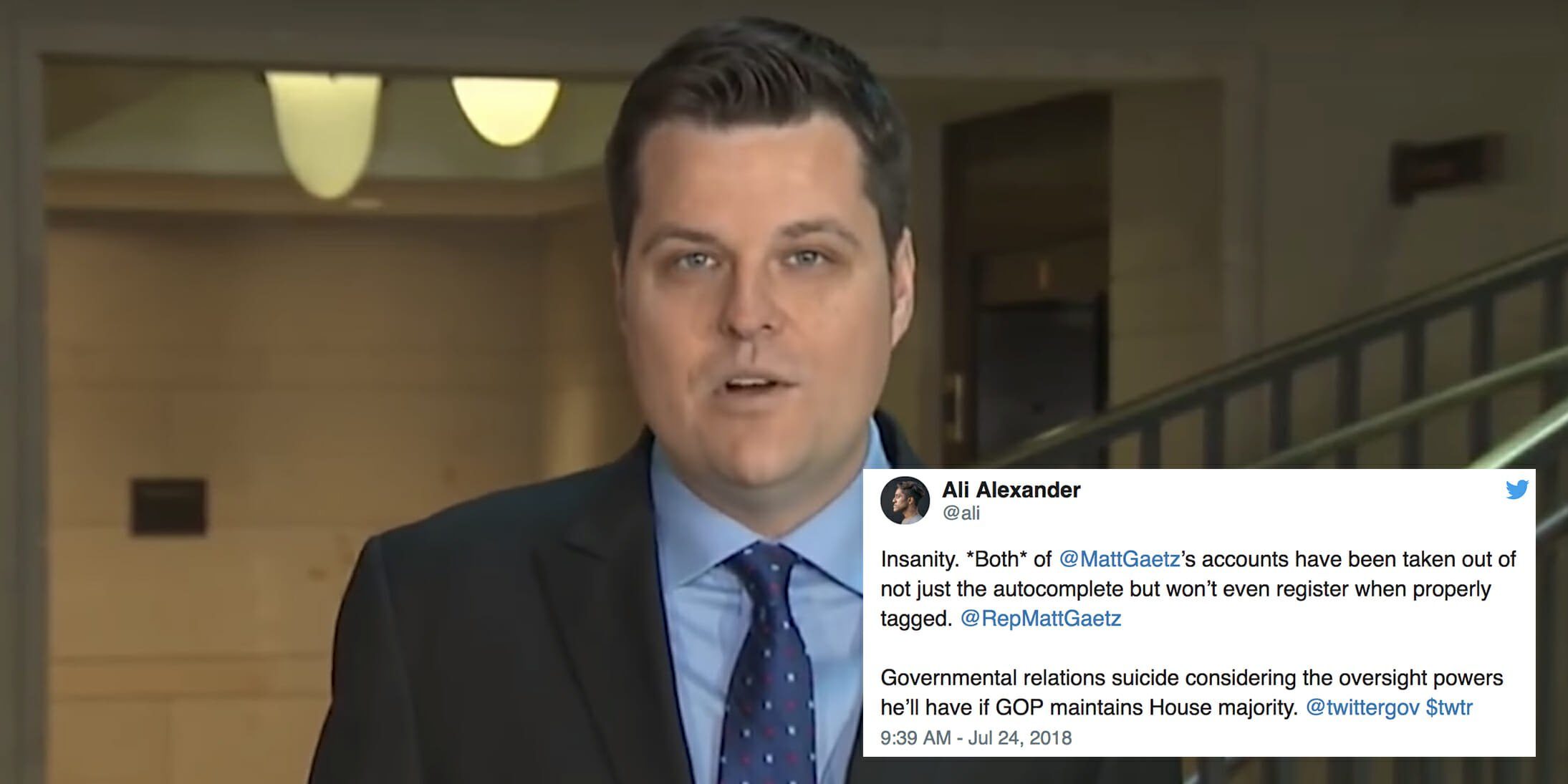 shadowbanned matt gaetz twitter