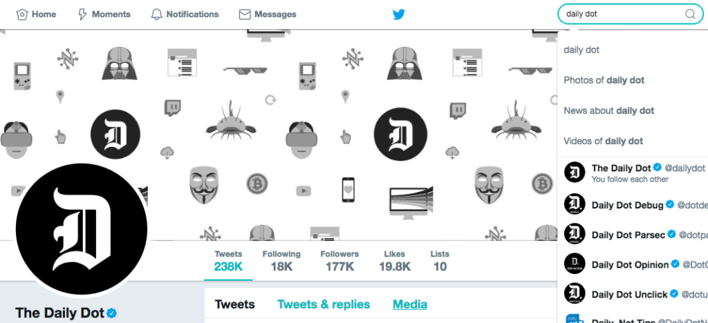 daily dot twitter searches