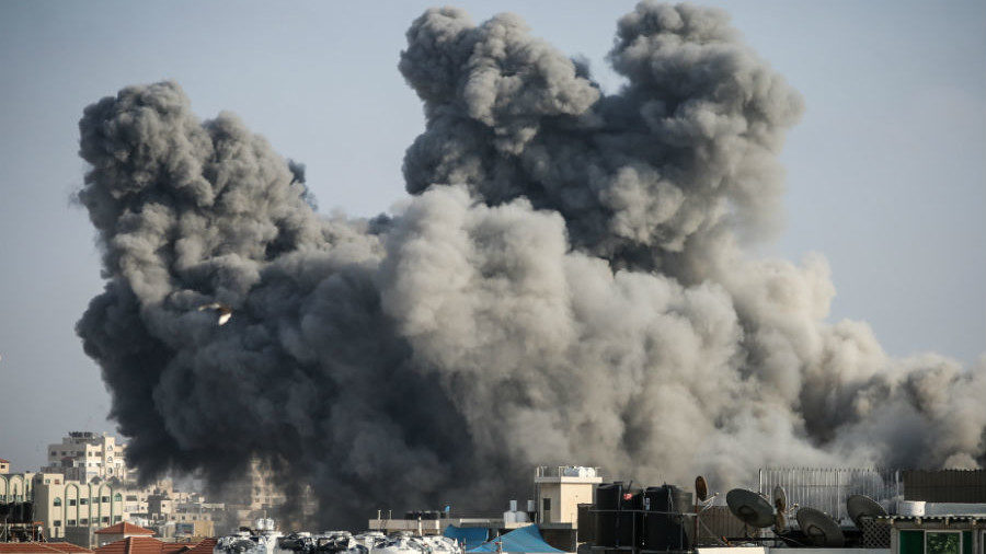 Click to enlarge An Israeli airstrike in Gaza. July 14, 2018