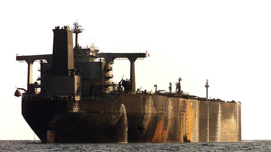 Click to enlarge French oil tanker Limburg off the coast of Yemen
