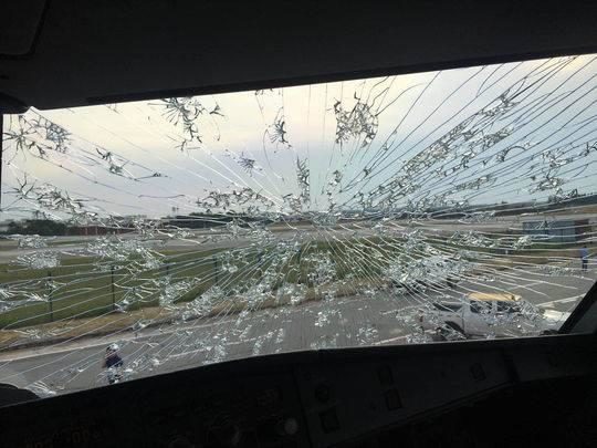 damaged windscreen