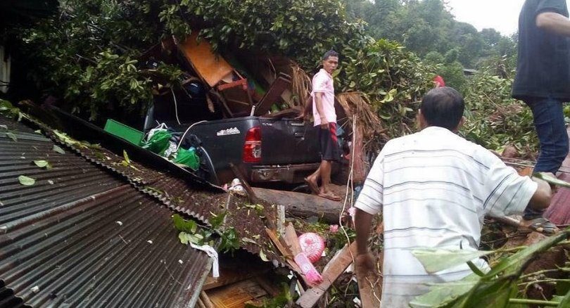 At least seven villagers were killed and two others missing after heavy rains triggered a mudslide