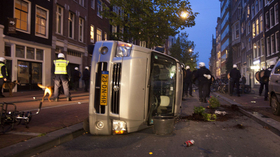Overturned car