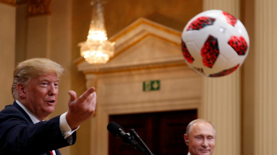 trump soccer ball helsinki