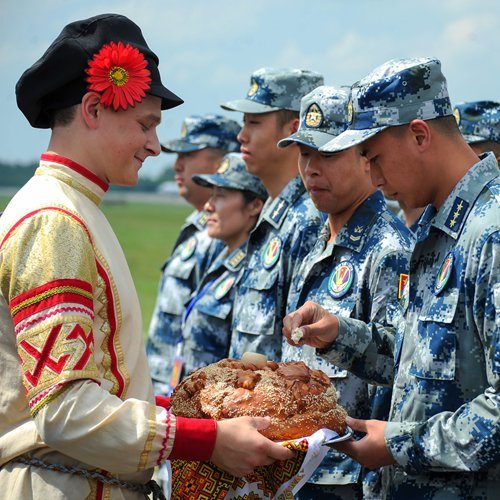 Chinese military officers in Russia