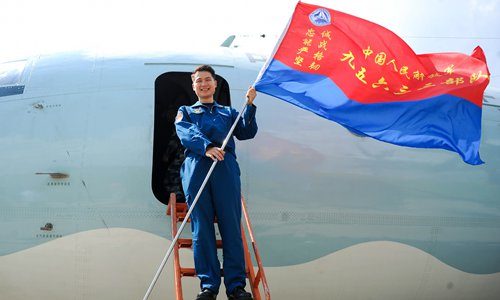 A Chinese military officer with a Chinese People's Liberation Army