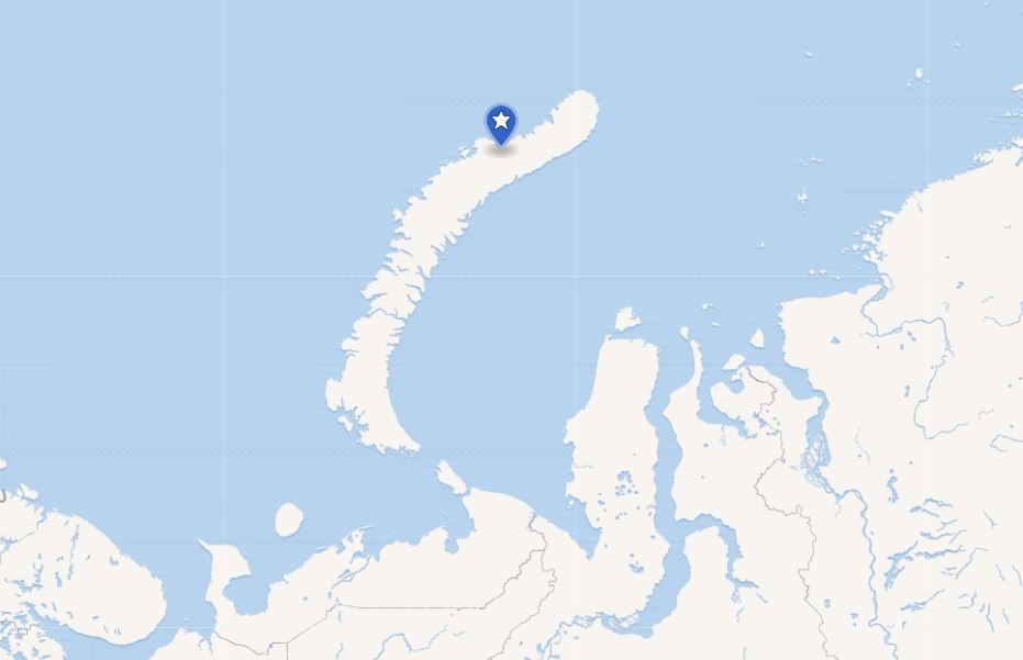 Click to enlarge Location of the Shokalsky Glacier
