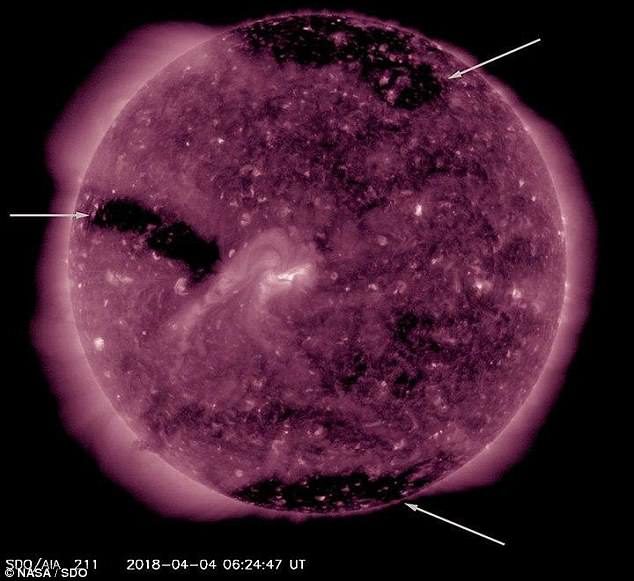 Click to enlarge coronal hole sun