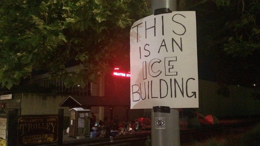 Click to enlarge Photo from Occupy ICE PDX Facebook page